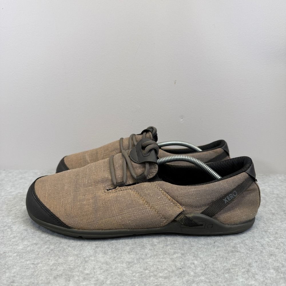 Xero Shoes Mens Size 9 Hana Hemp Brown & Black Minimalist Barefoot Sneakers